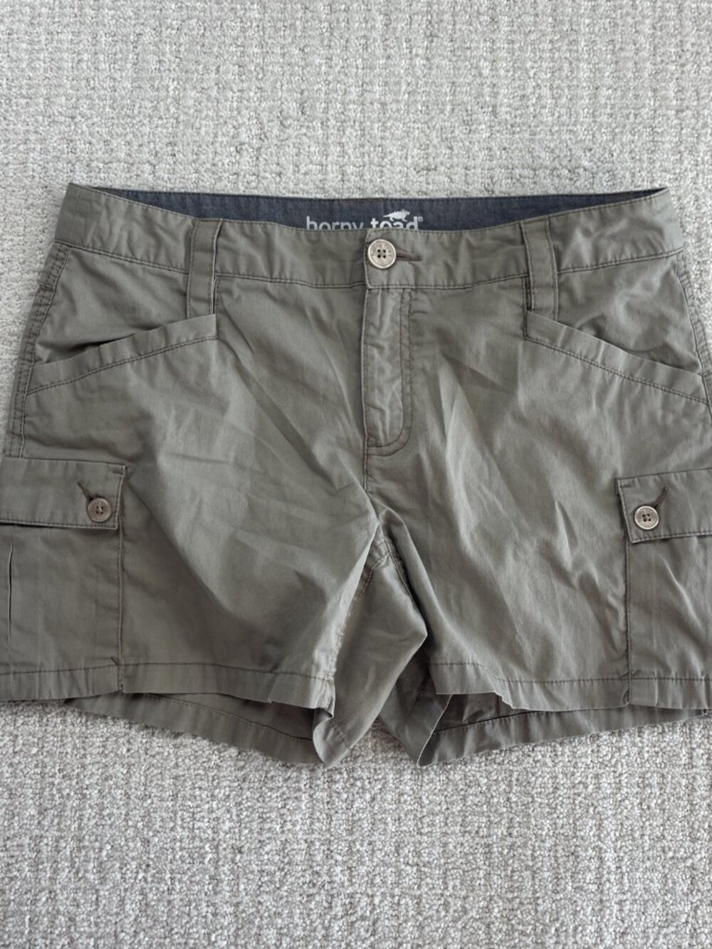 Horny Toad Shortstop Mini Shorts Women’s Size 6 Beige Outdoor Hiking Organic
